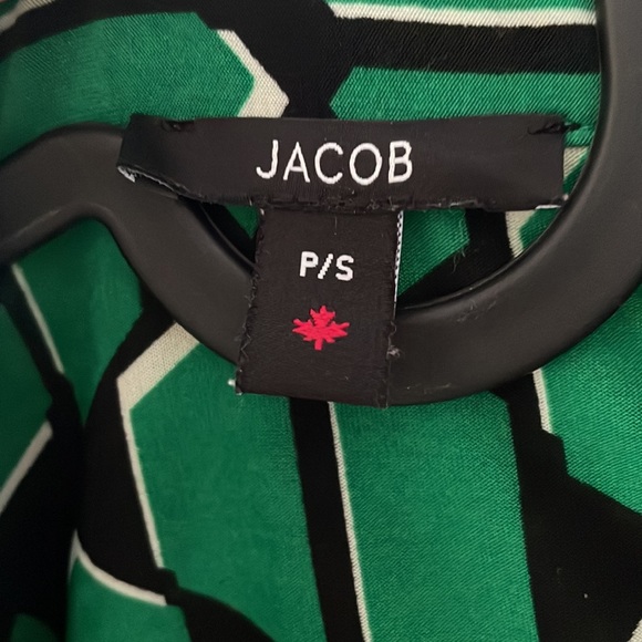 Jacob plunge wrap dress with collar, in gorgeous retro pattern - Picture 2 of 3